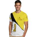 Banana Logo 3D Tshirt – Abstract Curve Yellow White