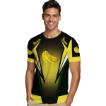 Banana Logo 3D Tshirt Custom Bold Symmetry Motif Yellow Black