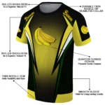 Banana Logo 3D Tshirt Custom Bold Symmetry Motif Yellow Black