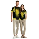 Banana Logo 3D Tshirt Custom Bold Symmetry Motif Yellow Black