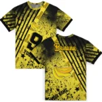 Banana Logo 3D Tshirt – Custom Splatter Art Motif Yellow Black