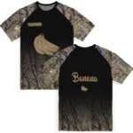 Banana Logo 3D Tshirt Custom Tree Branches Design Black