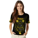 Banana Logo 3D Tshirt Fiery Skull Yellow Black