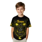 Banana Logo 3D Tshirt Fiery Skull Yellow Black