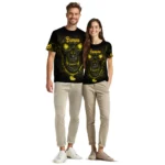 Banana Logo 3D Tshirt Fiery Skull Yellow Black