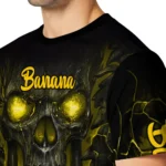 Banana Logo 3D Tshirt Fiery Skull Yellow Black