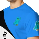 bird logo 3d tshirt abstract curve blue white best selling.webp