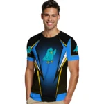 bird logo 3d tshirt custom bold symmetry motif blue black best selling.webp