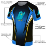 bird logo 3d tshirt custom bold symmetry motif blue black best selling.webp