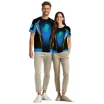 bird logo 3d tshirt custom bold symmetry motif blue black best selling.webp