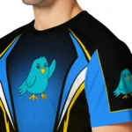 bird logo 3d tshirt custom bold symmetry motif blue black best selling.webp