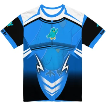 bird logo 3d tshirt custom futuristic armor blue black white best selling.webp