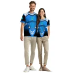 bird logo 3d tshirt custom futuristic armor blue black white best selling.webp