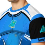 bird logo 3d tshirt custom futuristic armor blue black white best selling.webp