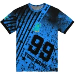 bird logo 3d tshirt custom splatter art motif blue black best selling.webp