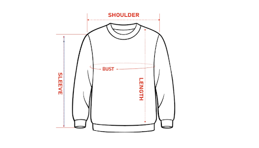 size guide sweatshirt